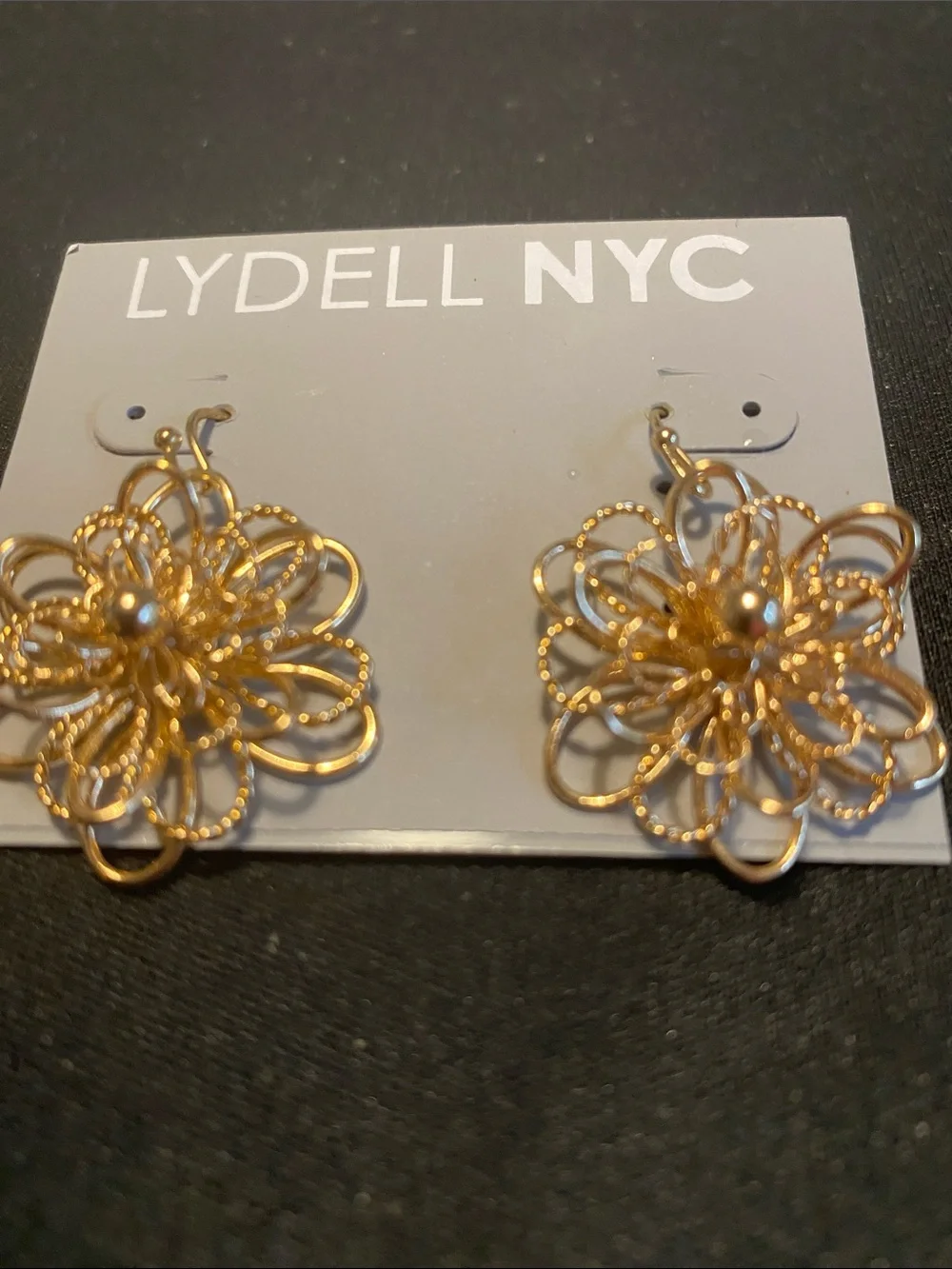 LYDELL NYC Gold Floral Filigree Drop Earrings
